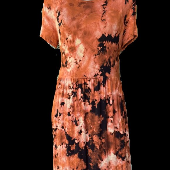 π Tie-Dye Soft Stretch Maxi Dress for Tall Women | Hidden Pockets | Micromodal - Picture 4 of 5